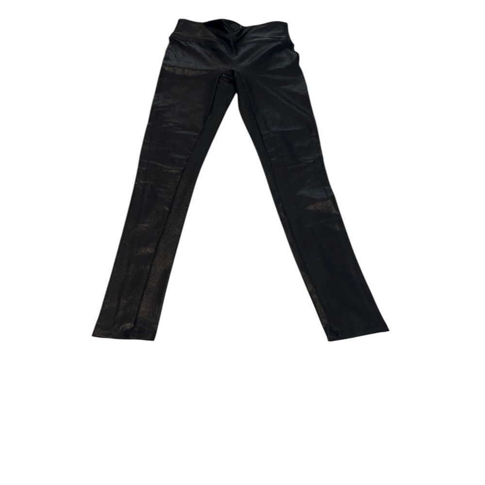 Tagoo size small shiny faux leather leggings worn 2x EUC